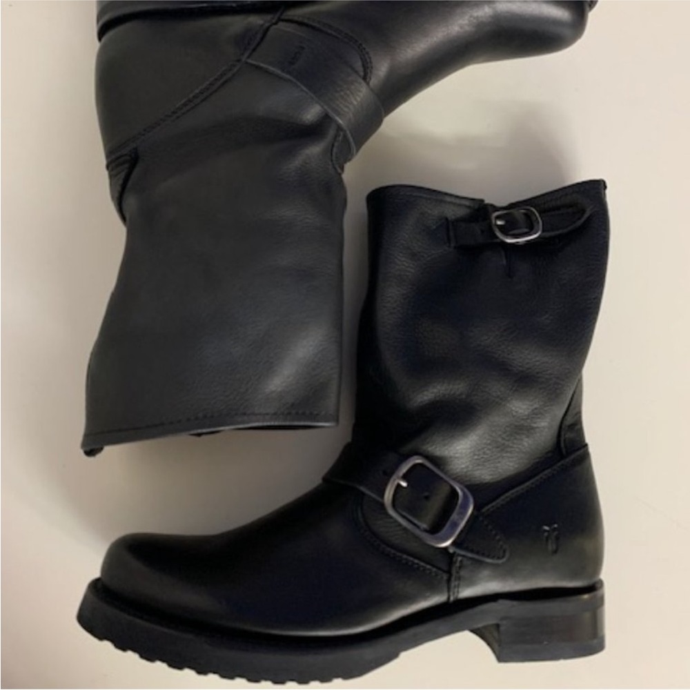 Frye Veronica Short Leather Boots Black Size 7 1/2